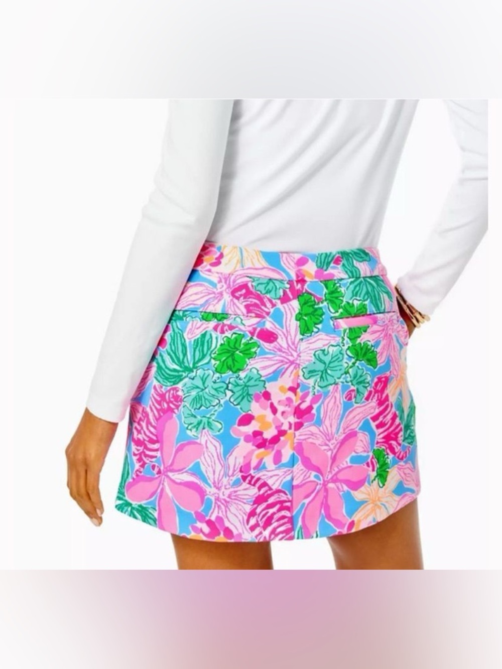Lilly Pulitzer Colette Knit Mini Skort Spring in Your Step Blue Tropical Floral